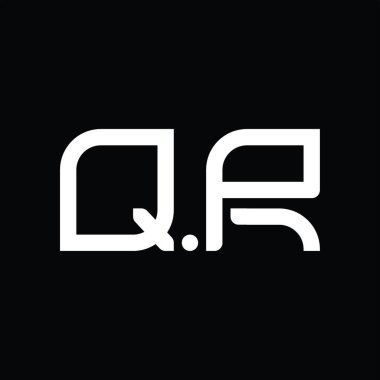 QR Logo monogram abstract on blackground design template