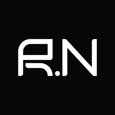 RN Logo monogram abstract on blackground design template