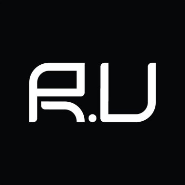 RU Logo monogram abstract on blackground design template