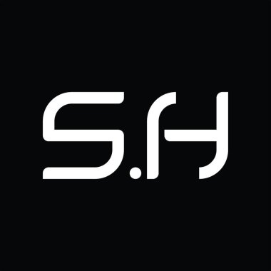 SH Logo monogram abstract on blackground design template