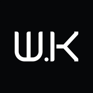 WK Logo monogram abstract on blackground design template