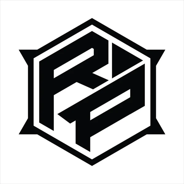 Logo Monogram Hexagon Sharp Shape Design Template — Stockvector