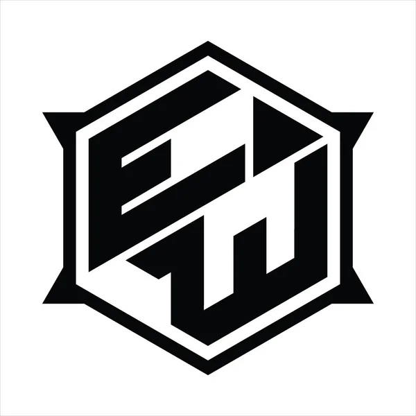 Логотип Монограмма Шестиугольником Острым Дизайном Формы Искушает — стоковый вектор