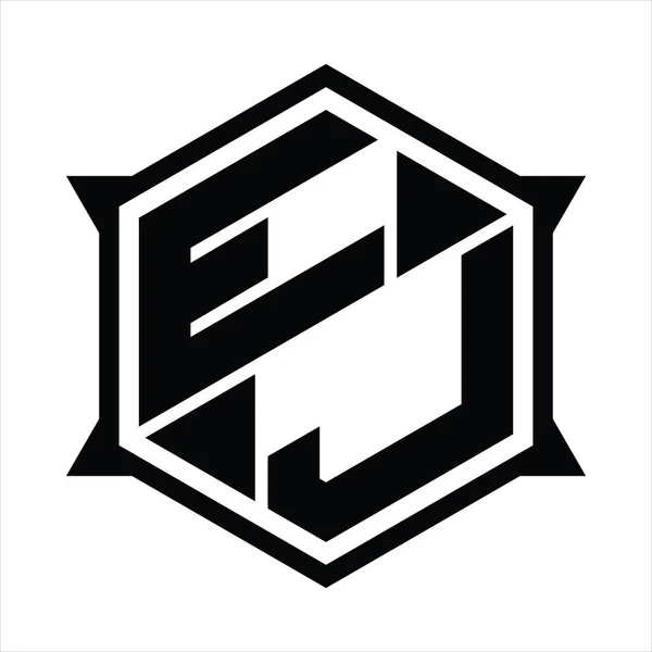 Logo Monogramma Con Esagono Sagoma Affilata — Vettoriale Stock