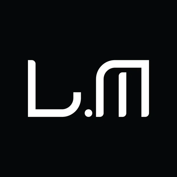 黑地设计模板上的Lm标志主题摘要 — 图库矢量图片