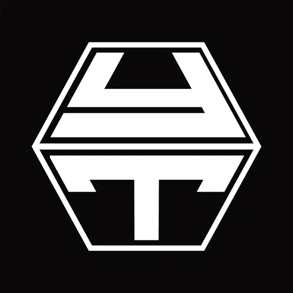 Logo Monogram Hexagon Shape Blackground Design Template — Wektor stockowy