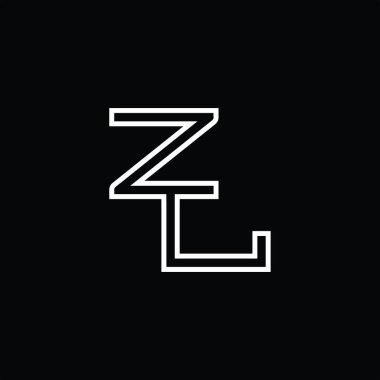 Satır biçimi siyah zemin tasarım şablonlu ZL Logo monogramı