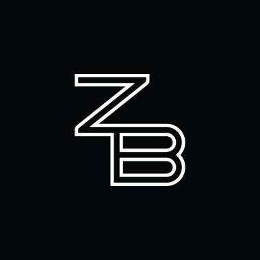Satır biçimi siyah zemin tasarım şablonlu ZB logo monogramı