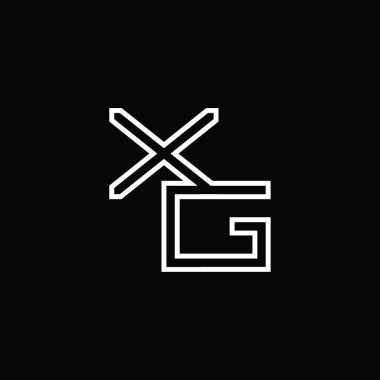 Satır biçimi siyah zemin tasarım şablonlu XG Logo monogramı