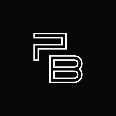 Satır biçimi siyah zemin tasarım şablonlu PB Logo monogramı