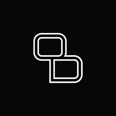 Çizgi biçimi karartma şablonlu OD logo monogramı