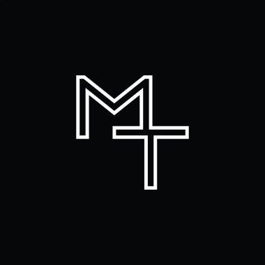 MT Logo monogram with line style blackground design template