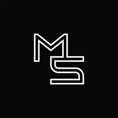 MS Logo monogram with line style blackground design template