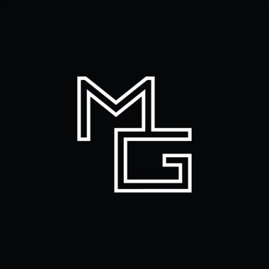 MG Logo monogram with line style blackground design template