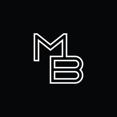 MB Logo monogram with line style blackground design template