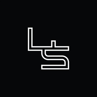 LS Logo monogram with line style blackground design template
