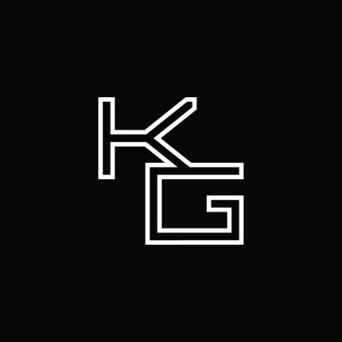 KG Logo monogram with line style blackground design template