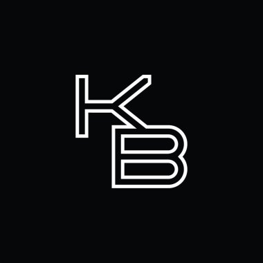 KB Logo monogram with line style blackground design template