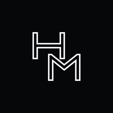 HM Logo monogram with line style blackground design template