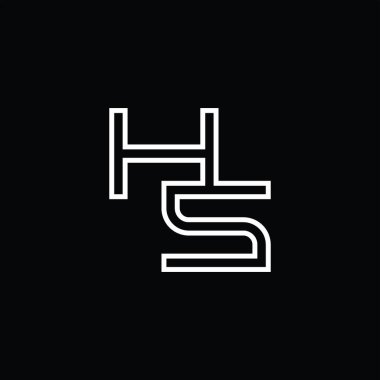 HS Logo monogram with line style blackground design template