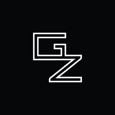 GZ Logo monogram with line style blackground design template