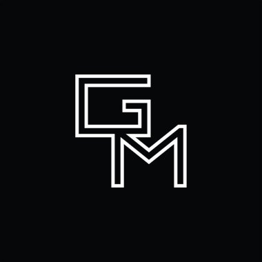 GM Logo monogram with line style blackground design template
