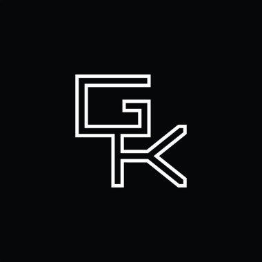 GK Logo monogram with line style blackground design template