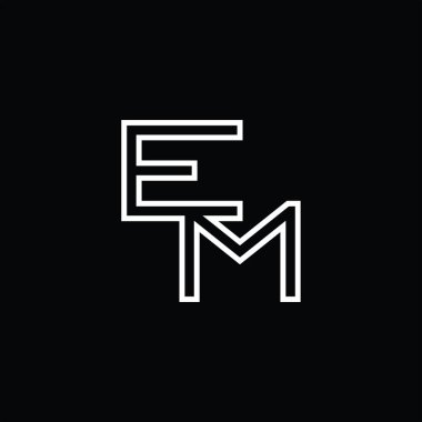 EM Logo monogram with line style blackground design template