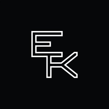 EK Logo monogram with line style blackground design template
