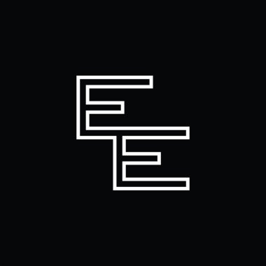EE Logo monogram with line style blackground design template