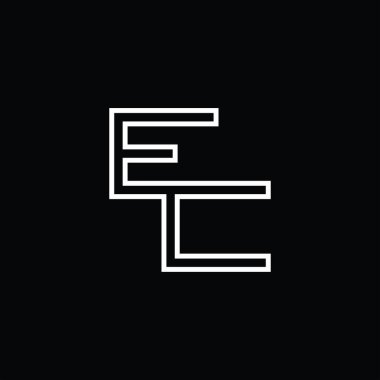 EC Logo monogram with line style blackground design template