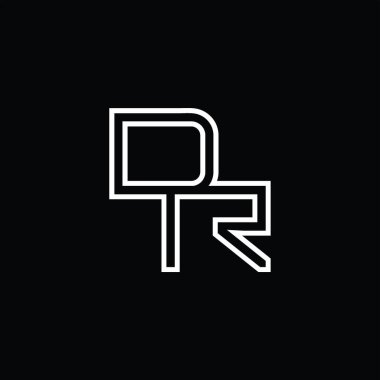 DR Logo monogram with line style blackground design template