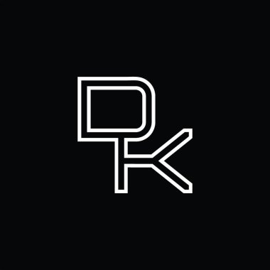 DK Logo monogram with line style blackground design template