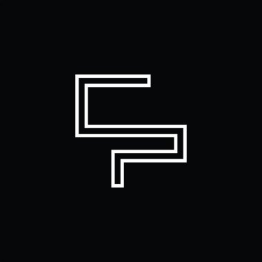 CP Logo monogram with line style blackground design template