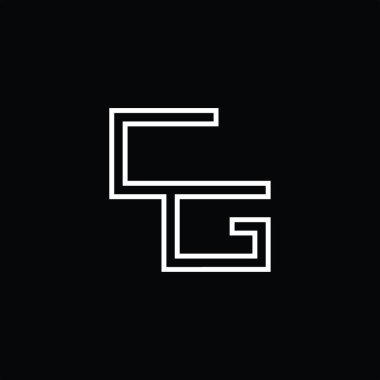 CG Logo monogram with line style blackground design template