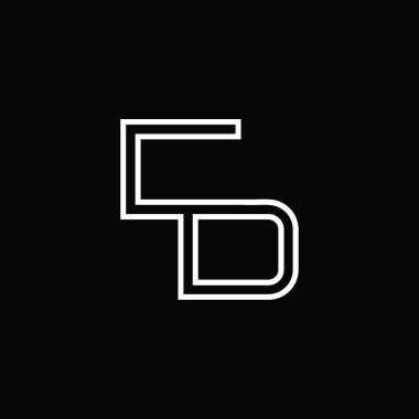 CD Logo monogram with line style blackground design template