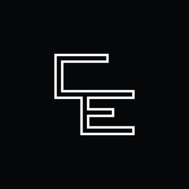 CE Logo monogram with line style blackground design template