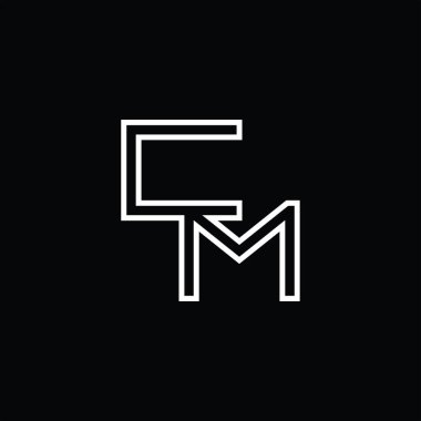 CM Logo monogram with line style blackground design template