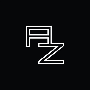Satır biçimi kara zemin tasarım şablonlu AZ logo monogramı