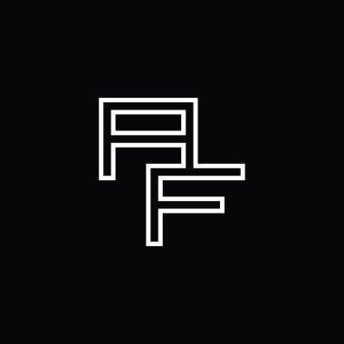 Satır biçimi kara zemin tasarım şablonu ile AF Logo monogramı