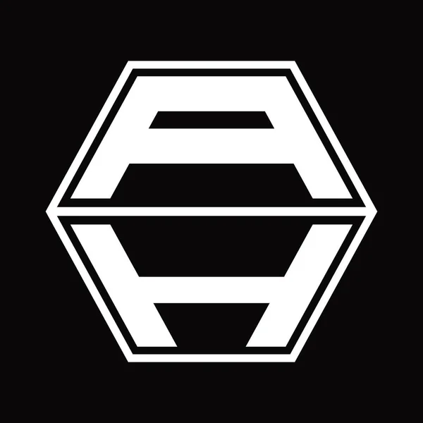 Logo Monogram Hexagon Shape Blackground Design Template — Stock Vector