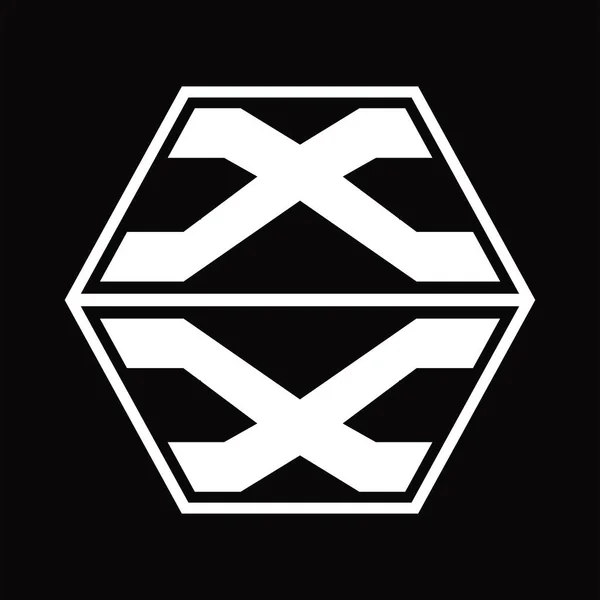 Logo Monogram Hexagon Shape Blackground Design Template — Archivo Imágenes Vectoriales