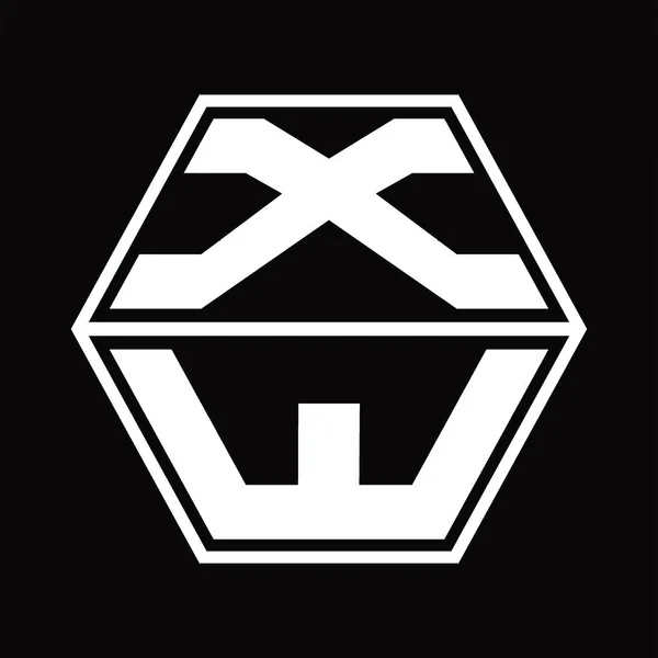 Logo Monogram Hexagon Shape Blackground Design Template — Stockový vektor