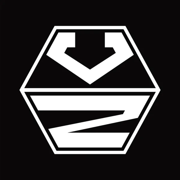 Logo Monogram Hexagon Shape Blackground Design Template — Vector de stock