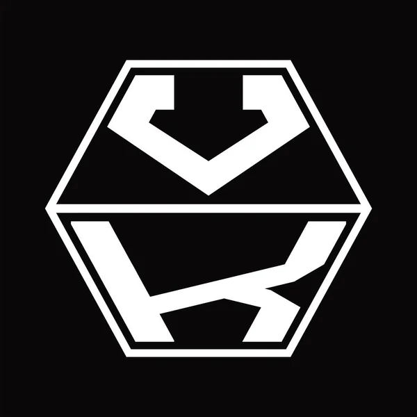 Logo Monogram Hexagon Shape Blackground Design Template — Stockový vektor