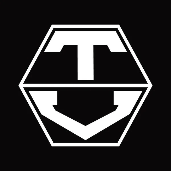 Монограма Logo Шістнадцятковим Шаблоном Дизайну Вгору Вниз — стоковий вектор