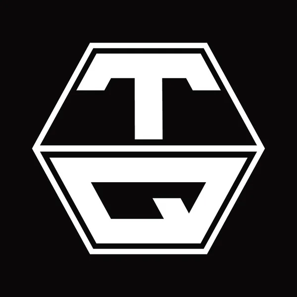 Logo Monograma Con Forma Hexágono Arriba Abajo Plantilla Diseño Blackground — Archivo Imágenes Vectoriales