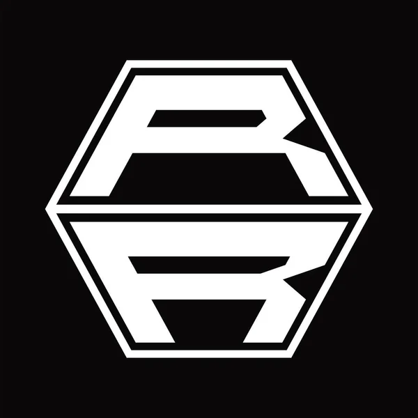 Logo Monogram Hexagon Shape Blackground Design Template — Stok Vektör