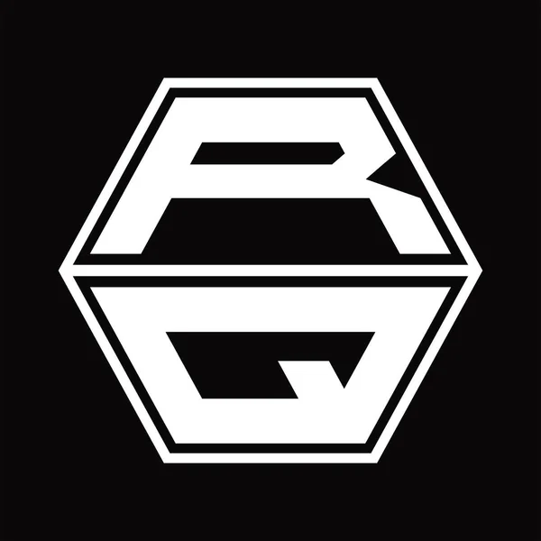 Logo Monogram Hexagon Shape Blackground Design Template — Stockvector
