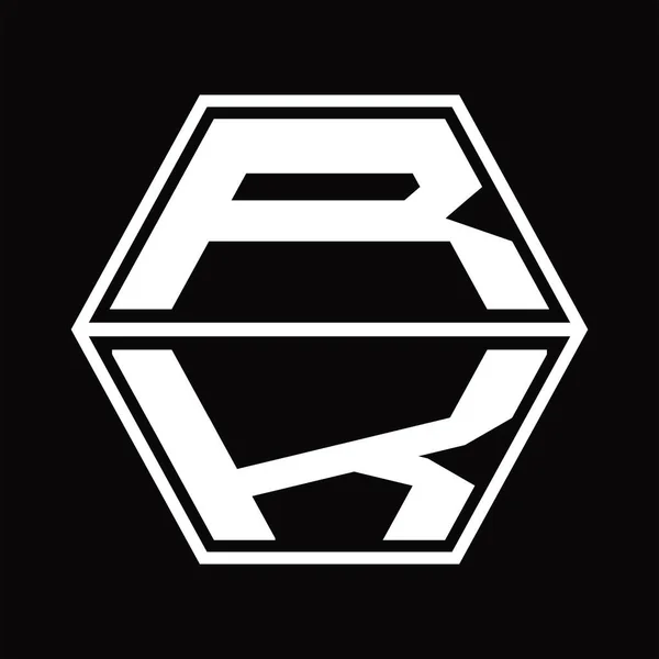 Logo Monogram Hexagon Shape Blackground Design Template — Stock vektor